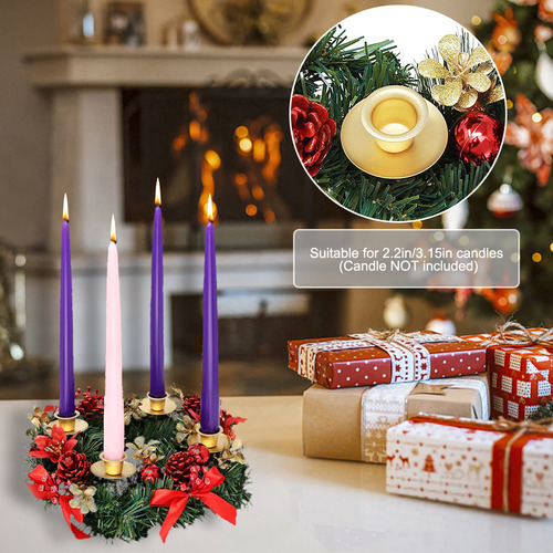 / Centro De Mesa, Velas, Decoración De Piña, Para Adviento Y