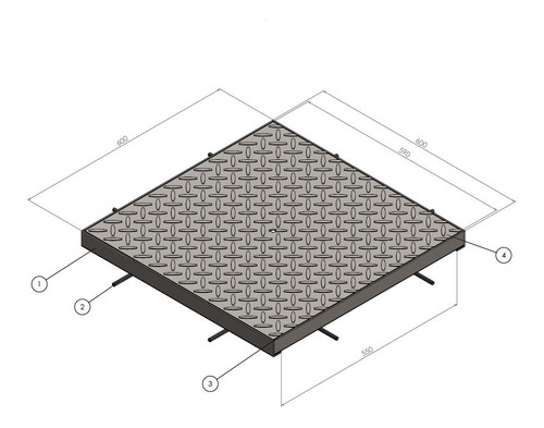 Tapa Camara Ch. Antideslizante 60 X 60cm Galvanizada Ed-tp600g