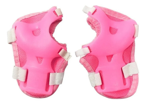 Kit Proteção Capacete Cotoveleira Joelheira Rosa Kj19rs