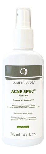 Cosmobeauty Acne Spec Face Clear Tônico Profissional 140ml