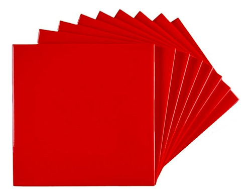 Azulejo Rojo Brillante  Pleno 15x15 Mosaiquismo X 10 U.