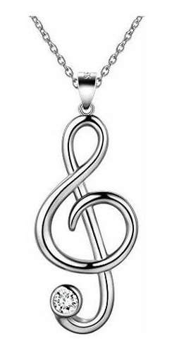 Collar - Heart Music Note Treble Clef And Bass Clef Necklace