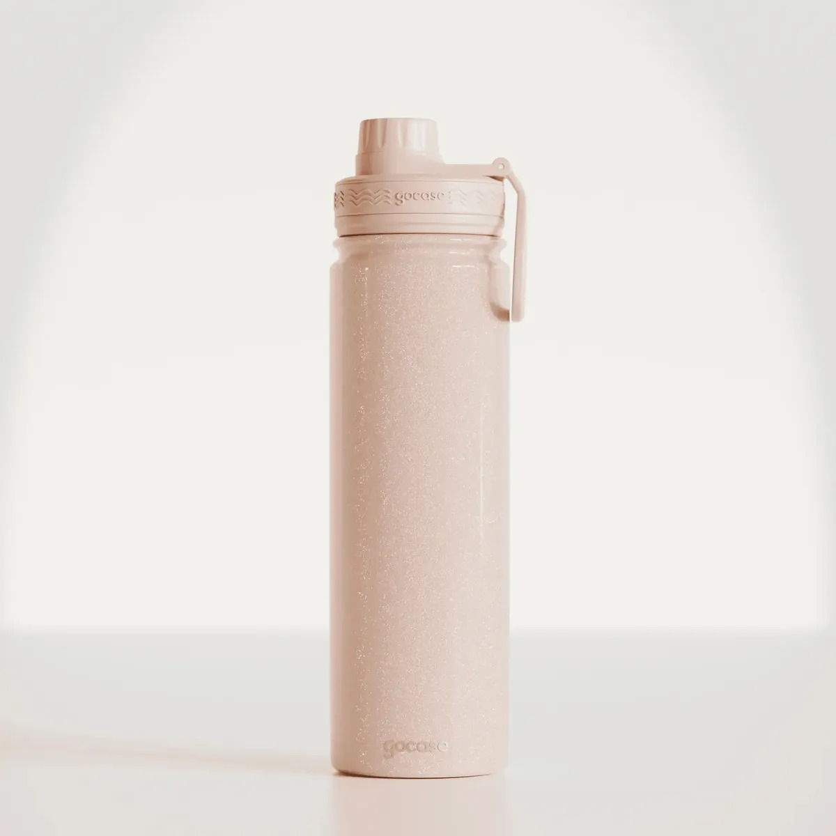 Garrafa Térmica Gocase Fresh Inox Parede Dupla Isolada 650ml Cor Salmão Glitter