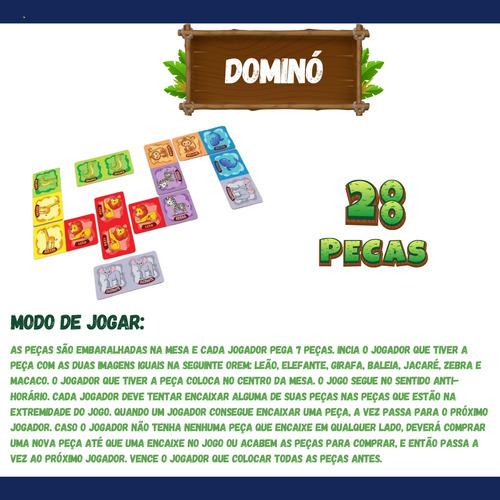 Jogos 3 Em 1 Animais Dominó Quebra Cabeça Jogo Da Memória