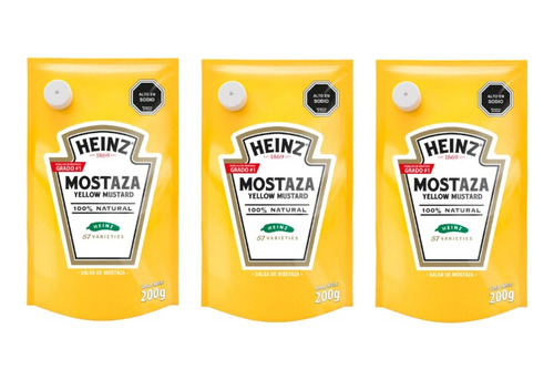 Mostaza Heinz Doypack 200g X 3 Unidades