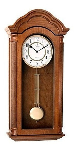 Verona  Reloj De Pared Con Pendulo De Madera Tallada Y Elega