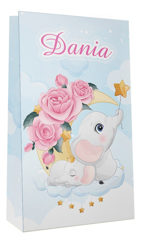 Bolsitas Golosineras Personalizadas Elefante Luna Grande X20