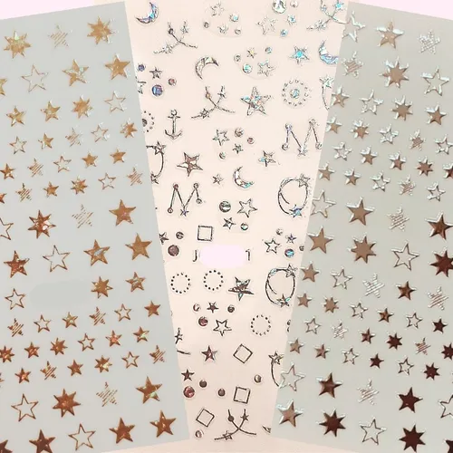 comprar Kit Adesivos Unha 3d Holográficos Estrelas E Lua 3cartelas