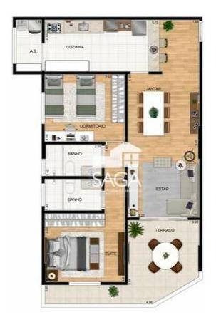 Imagem 11 de 12 de Apartamento Com 2 Dormitórios À Venda, 54 M² Por R$ 315.962,74 - Aviação - Praia Grande/sp - Ap3608