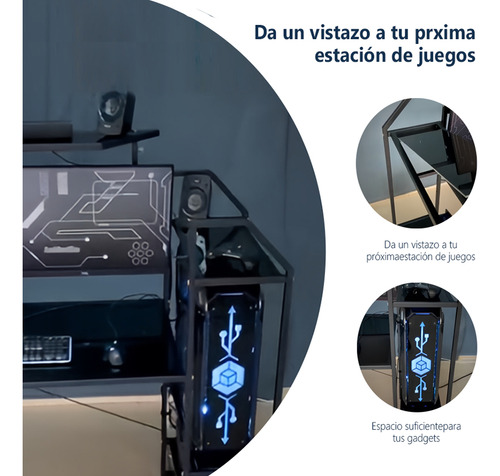 Mesa Para Computadora Deportes Electrónicos Con Estante Negro