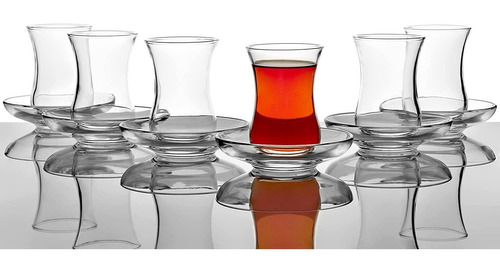 Vasos Y Platillos Pasabahce, Té Turco Premium, Set X 12 Pzs