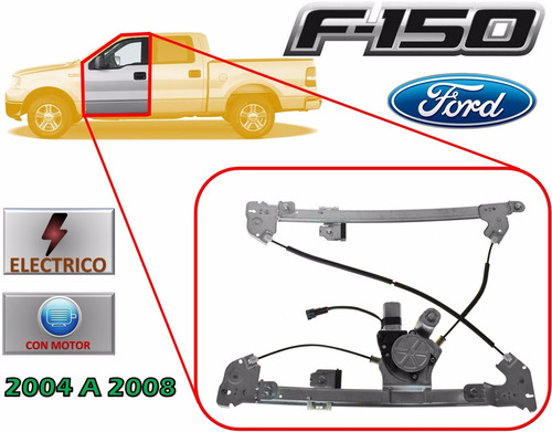 04-08 Ford F150 Elevador Electrico Con Motor Lado Izquierdo