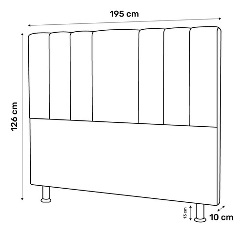 Cabeceira Cama Box King Size Grace 195cm Sintético Branco
