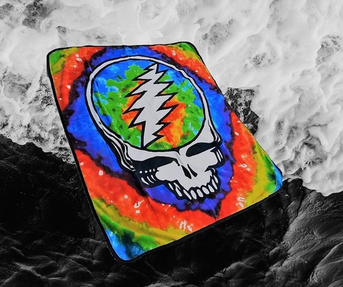 Imagen 6 de 6 de Frazada Skull Grateful Dead 1.27 X 1.52 M Suavecita Colorida