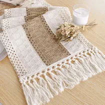 Comprar Corredor De Mesa Boho 30cm X 183cm, Macramé Y Burlap