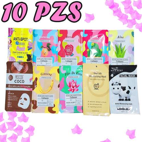 Mascarilla Facial Hidratante Natural Kawaii 10 Pzs