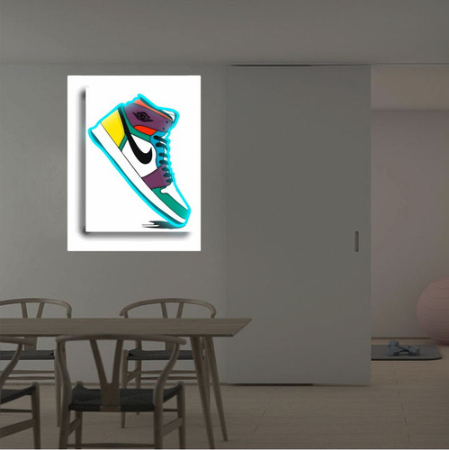 Cuadro Luminoso Led Neón Acrílico Jordan 1 Sneakers Nike
