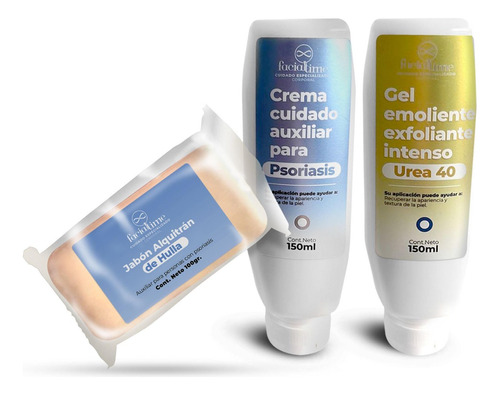 Crema Psoriasis + Jabón Alquitran Huya + Crema Urea 40 Kit