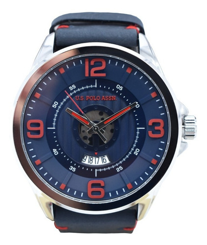Reloj Pulsera U.s. Polo Assn. Uscwm-48-0059 Con Correa De Caucho Color Azul Marino