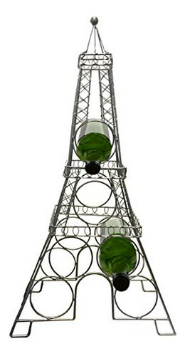 Porta Botella Vino París Eiffel, Metal, Charcoal