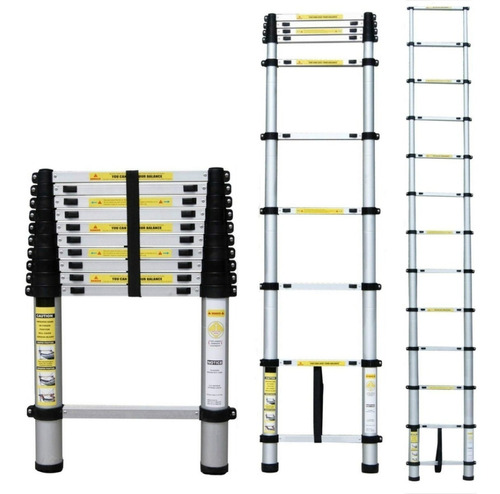 Escalera Telescópica De 3,8 Metros De Aluminio 