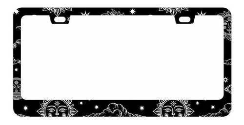 Dzglobal Sun License Plate Frame Moon And Stars Over Black S