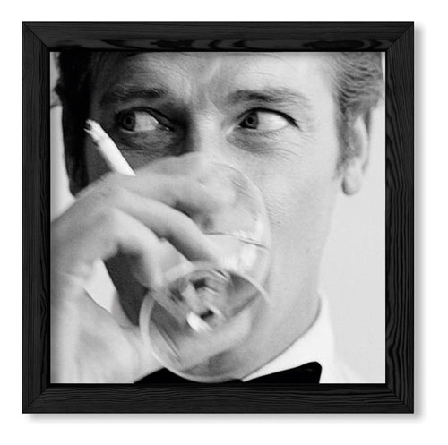 Cuadros Abstract 20x20 Chato Negro Roger Moore James Bond