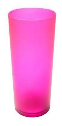 Kit 20 Copos Long Drink De Acrílico Colorido Pink 330 Ml