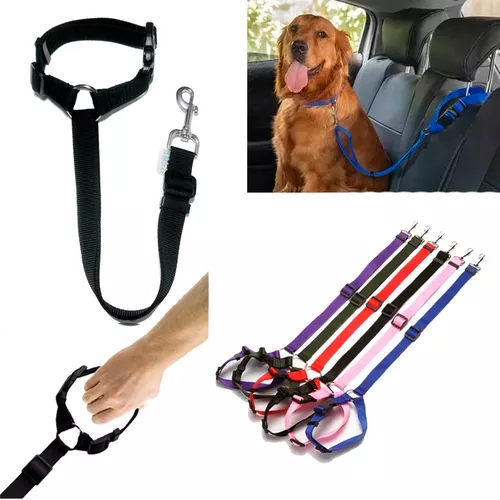 Cinturon Seguridad Perro Mascota Carro Correa Collar Arnes VELBROS