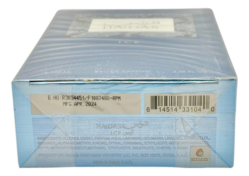 Rasasi Hawas Ice Para Hombre 100ml Eau De Parfum Original