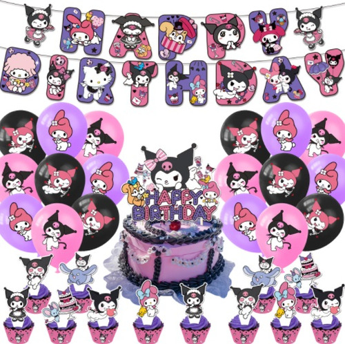 Decoraciones De Fiesta De Aniversário Con Tema Kuromi