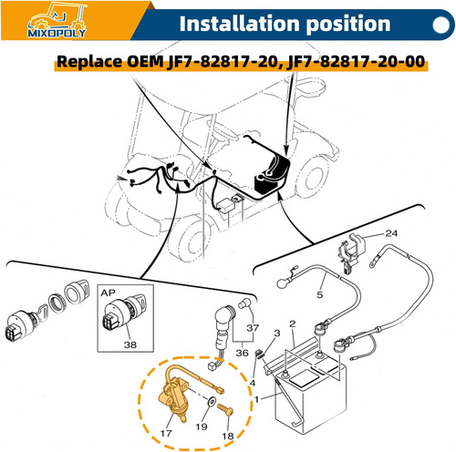 Interruptor De Parada De Mixopolio Para Yamaha G14 G16 G19 G