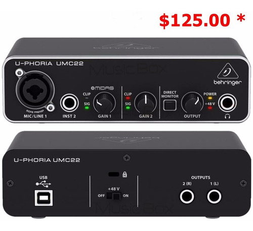 Imagen 2 de 6 de Interface Behringer Umc Interfaz Grabacion Midas