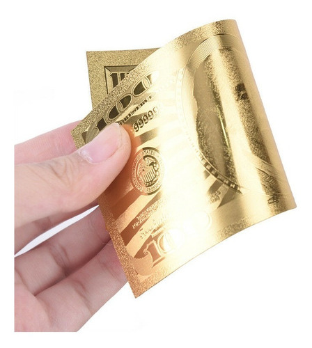 Imagen 4 de 7 de Robmar-usa Billete U$s 100 Plástico Bañado Oro 24 K.-oferta