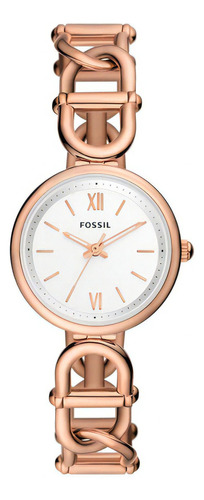 Reloj Mujer Fossil Carlie Cadena De Acero Color De La Correa Oro Rosa