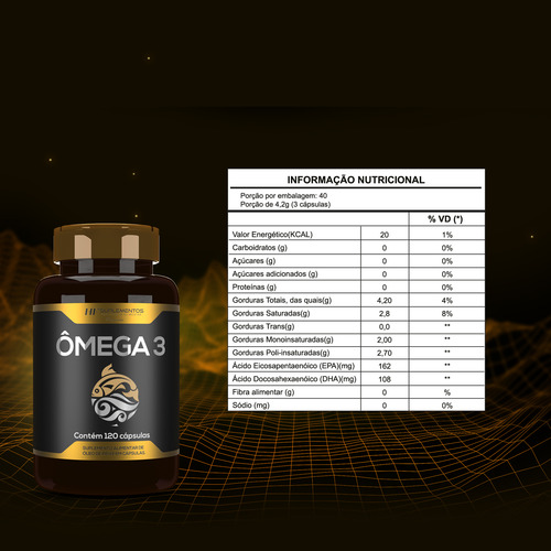 10x Omega 3 Oleo De Peixe Premium 120caps Hf Suplementos