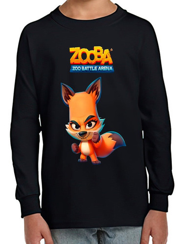 Polera Manga Larga Niño Zooba Zoo Battle Arena 100% Algodón