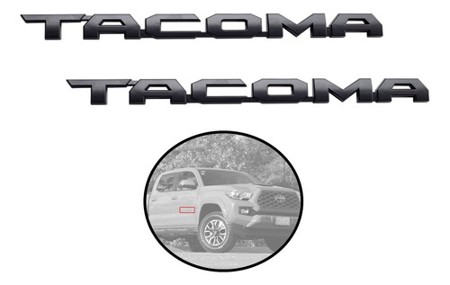 Par De Emblemas Laterales Tacoma 2016-2023 Negro Mate 