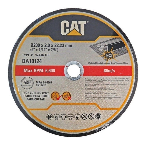 Set 5 Discos De Corte Amoladora 230mm 9 Pulgadas Cat