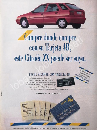 Cartel Retro Cartel Retro Autos Citroen Zx Diesel 1991 /889