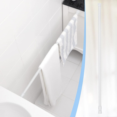 Varão Extensível Haste Bastão Cortina Banheiro Box 1,1 À 2m Cor Branco