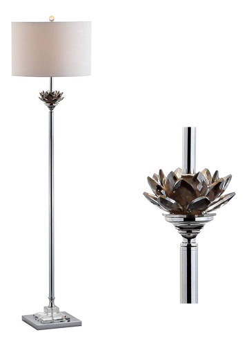 Amelia Lotus Lampara Pie Led Cristal Metal 59  Sala