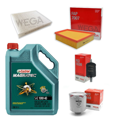 Kit 4 Filtros + 4l Aceite Castrol 10w40 Fox Suran Gol Trend