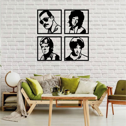 Set 4 Cuadros Decorativos Mdf Queen Freddie Mercury