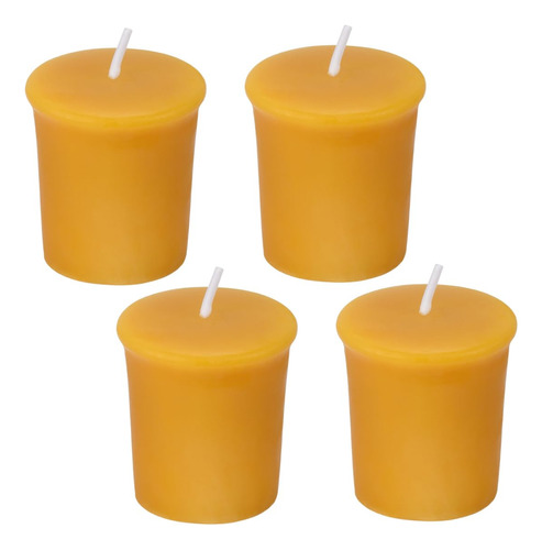 Aglary 4 Velas Votivas De Cera De Abeja Pura, Sin Perfume, N