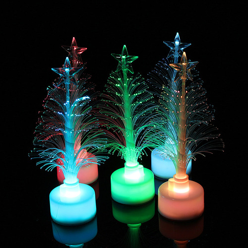 Mini Lámpara Led Colorida De Fibra Óptica Con Forma De Árbol