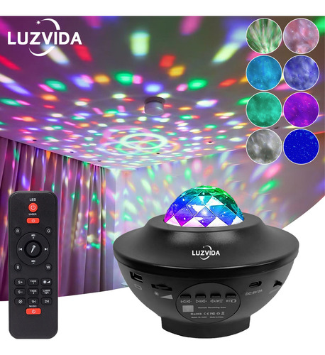 Luzvida 360° Luces De Escenario Fiestas Con Altavoz Bluetooth Multimodo Y Multicolor Auto Cañones Led Proyector De Estrellas Galaxia Lampara Rgb Dj Led Cabezas Roboticas Beam Fiestas, Boda Bar Ktv