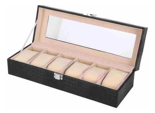 Reloj De Pulsera Rectangular De Piel Sintética Con 6 Ranuras