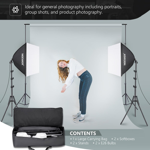 Neewer Kit Softbox Iluminacion Fotografico 60x60cm 700w (Usado)