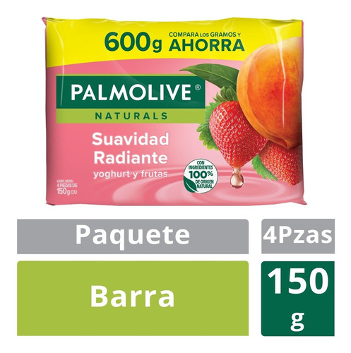 Jabón En Barra De Tocador Palmolive Yogurth 150 G, 4 Piezas